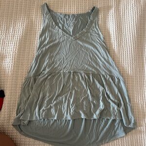 Altar'd State Green Asymmetrical Tiered Tank Top